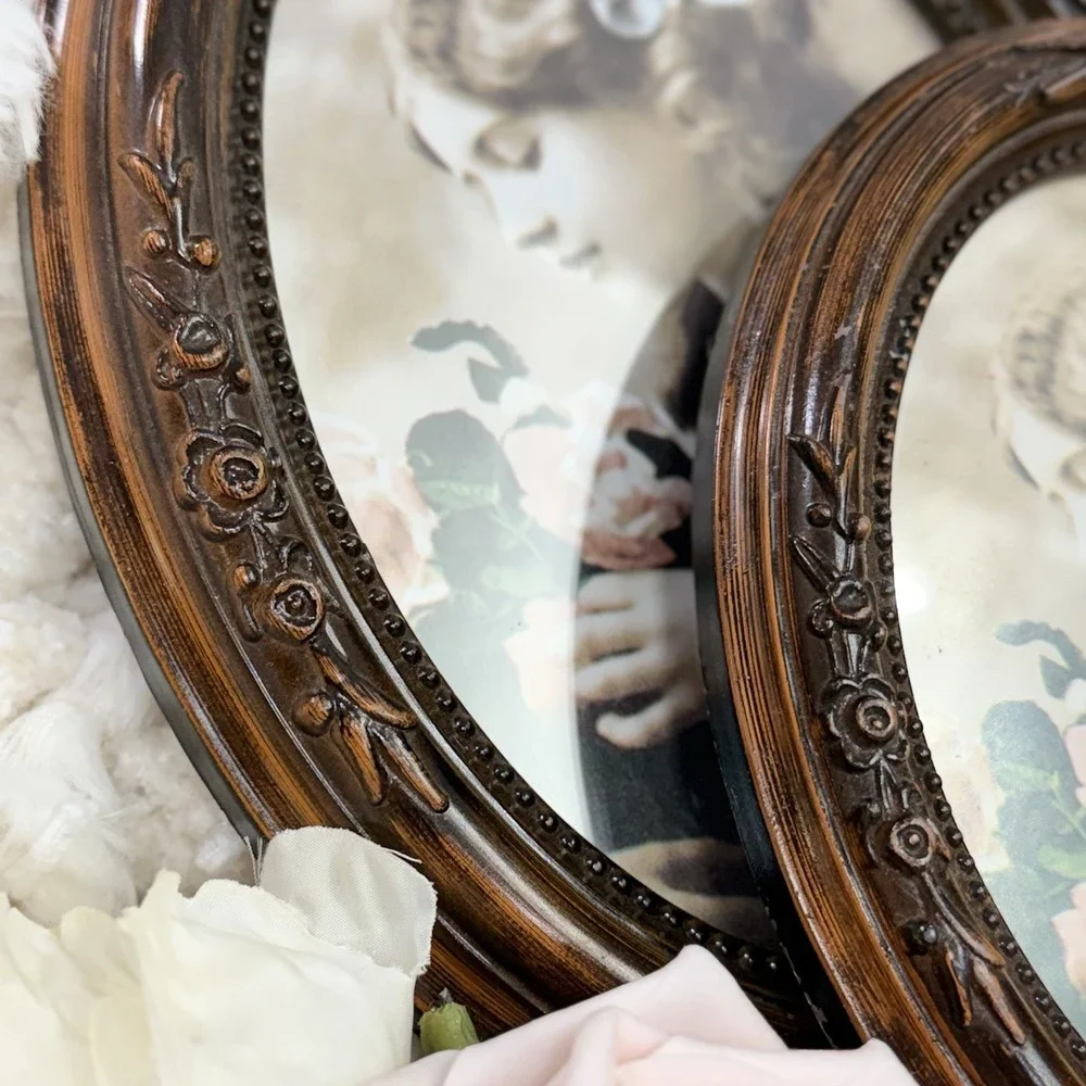 Vtg Victorian Style Ornate Faux Wood Picture Frames Set Of 5 Matching Frames NEW